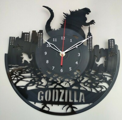 Vinyl Clock Godzilla Clock Unique Art Design Vinyl Record Wall Clock 