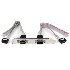 Dual 2 Port DB9 Serial Port Bracket To 10 Pin Header IDE Header 11 Inches