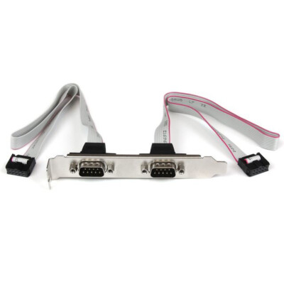Dual 2 Port DB9 Serial Port Bracket To 10 Pin Header IDE Header 11 Inches