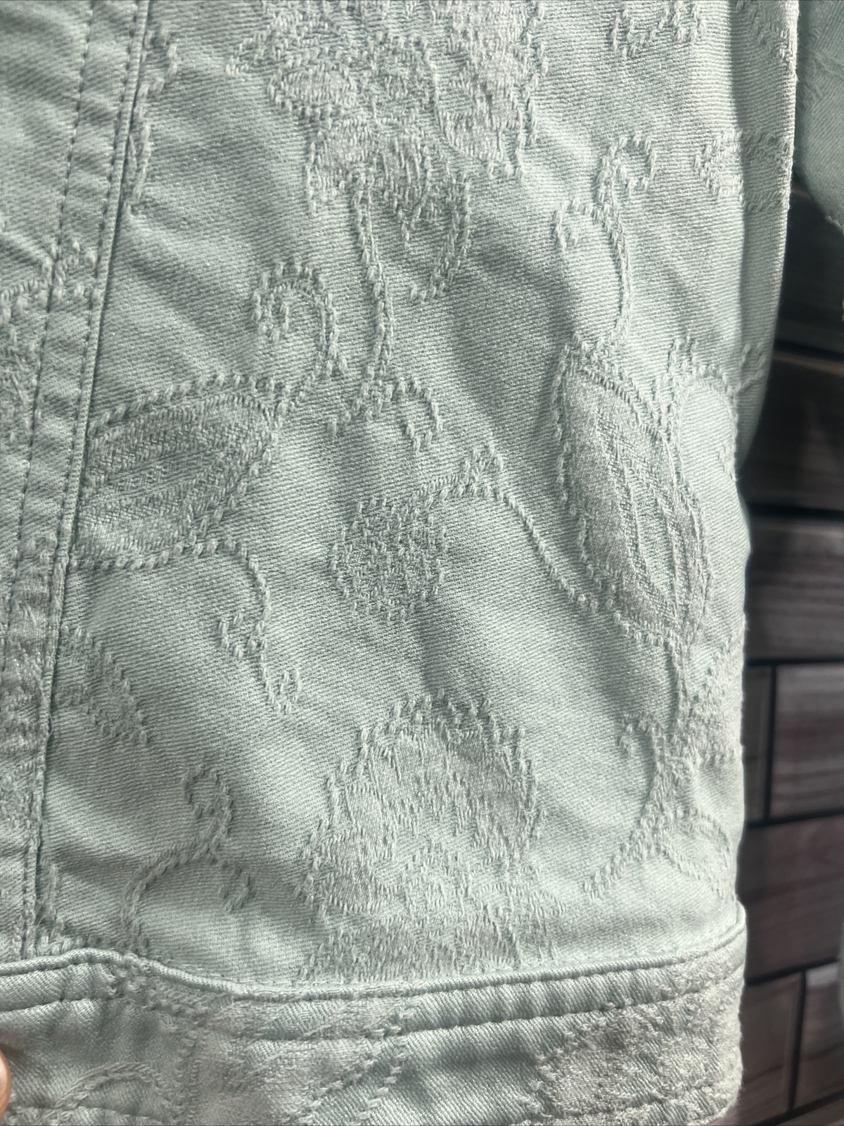 Classic Elements soft turquoise green Floral Text… - image 11