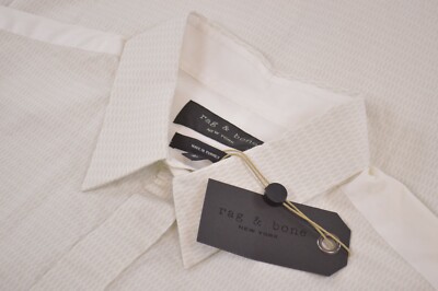 NWT rag & bone Size Medium Dress Shirt in White Cream Andover Brand New 