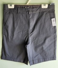 Old Navy Boys 18 Straight Twill Built-In Flex Shorts Gray 567519 21124