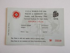 FOOTBALL WORLD CUP - MALTA v WEST GERMANY 16TH DECEMBER 1984 :TICKET + PROGRAMME