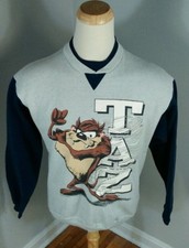 Vintage 90s Taz Looney Tunes Warner Bros Sweatshirt Crew L/M 1993 Cartoon Surf