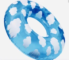 Summer Pool Float Blue Cloud Tube Round 40x40x10” FUN Ships FAST!
