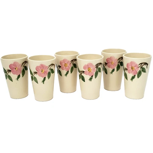 Vintage Franciscan DESERT ROSE Hand Painted Ceramic Tumblers Set of 6