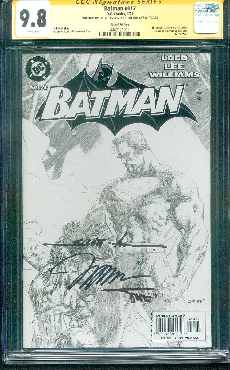 Batman 612 CGC 3XSS 9.8 Williams Sinclair Jim Lee 2nd Print Sketch
