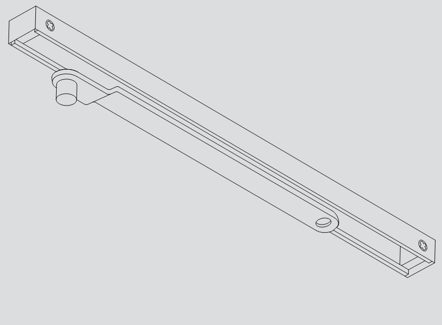 GEZE Chiudiporta MOD. SLITTA solo braccio senza corpo col. ARGENTO l. max. anta