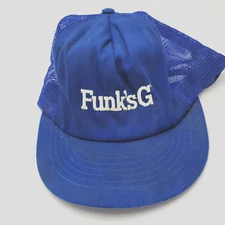 Funks G Seed Corn Hybrid Agriculture Hat Cap Blue Mesh Snapback Vtg Usa B27D