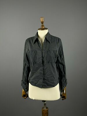 Ladies Marc Cain Sports Black Long Sleeve Double Pocket Blouse Shirt 
