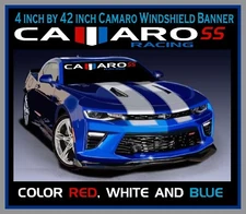 Champeno Signs-  Chevy Camaro SS Racing Windshield Banner Decal -Sticker-Graphic