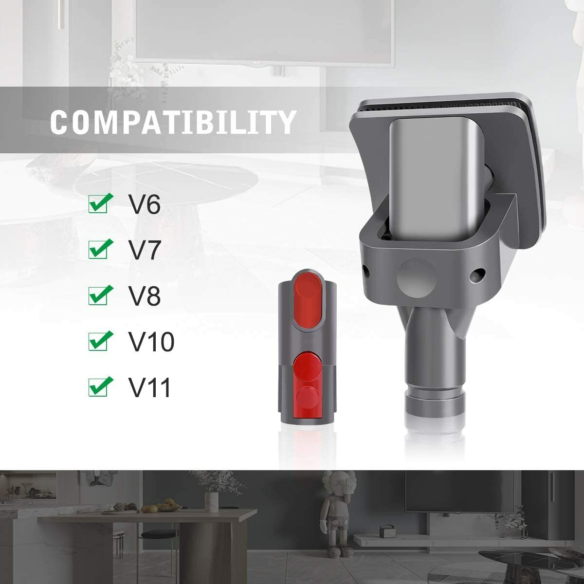 E.LUO Dog Grooming Tool for Dyson V7V8V10V11 V15 - Vacuum Pet Hair Brush No Hose