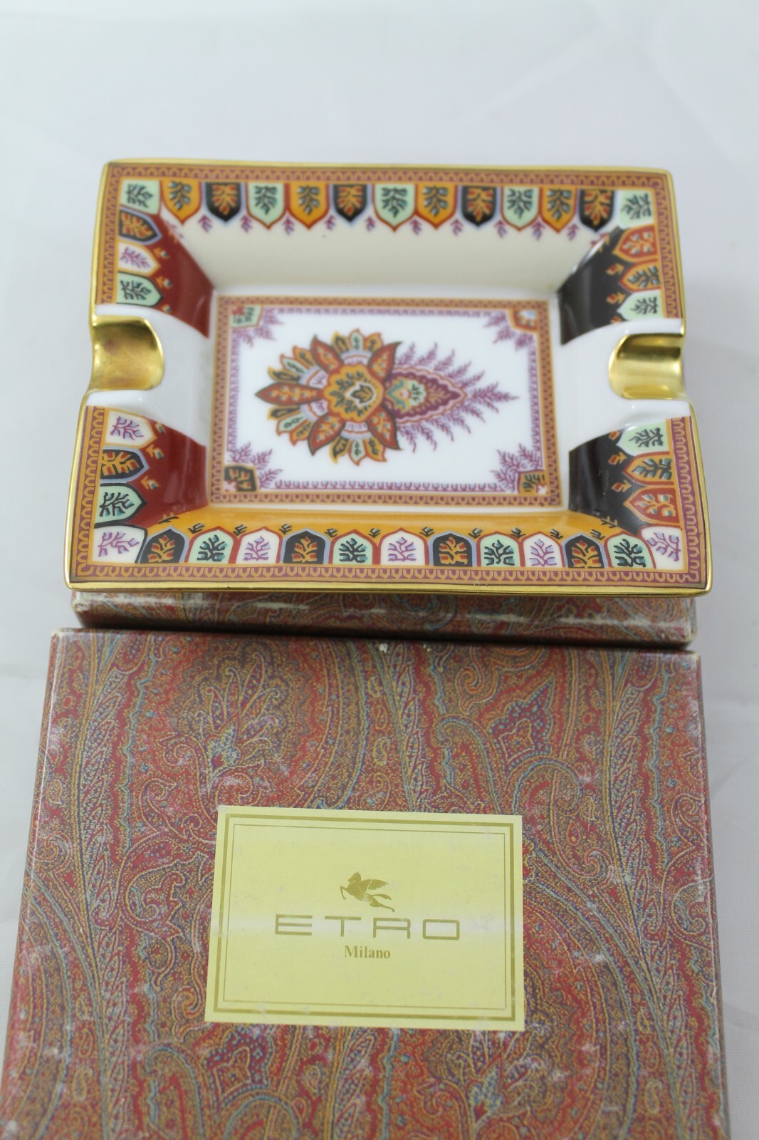 Etro Home Posacenere Porcellana Fantasia Beige | Oggetto Decorativo