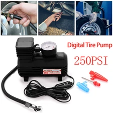 Mini Portable Air Compressor Electric Tire Inflator Pump 12 Volt Car 250PSI