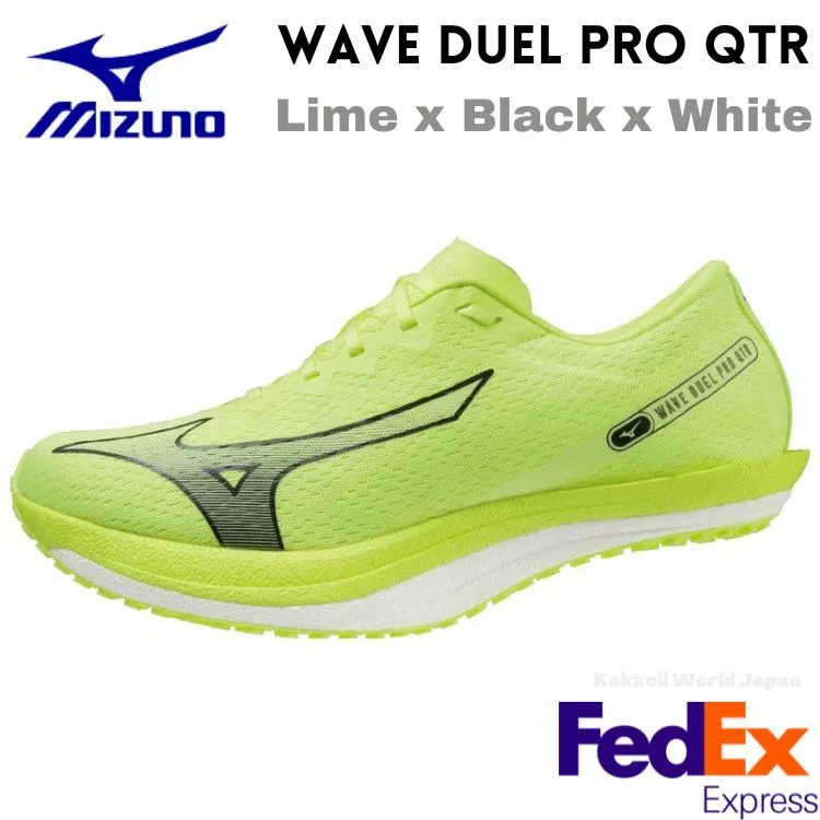 Mizuno Running Shoes WAVE DUEL PRO QTR Lime x Black x White