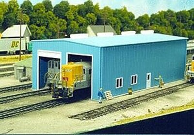 Pike-Stuff Modern Single or Double Stall Engine House Kit - HO Scale Model