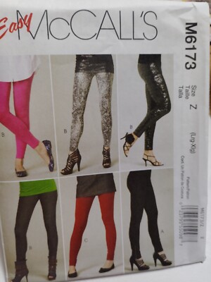 Leggings Stretch Pants L XL McCalls M6173 6173 Sewing Pattern UC Easy McCall's