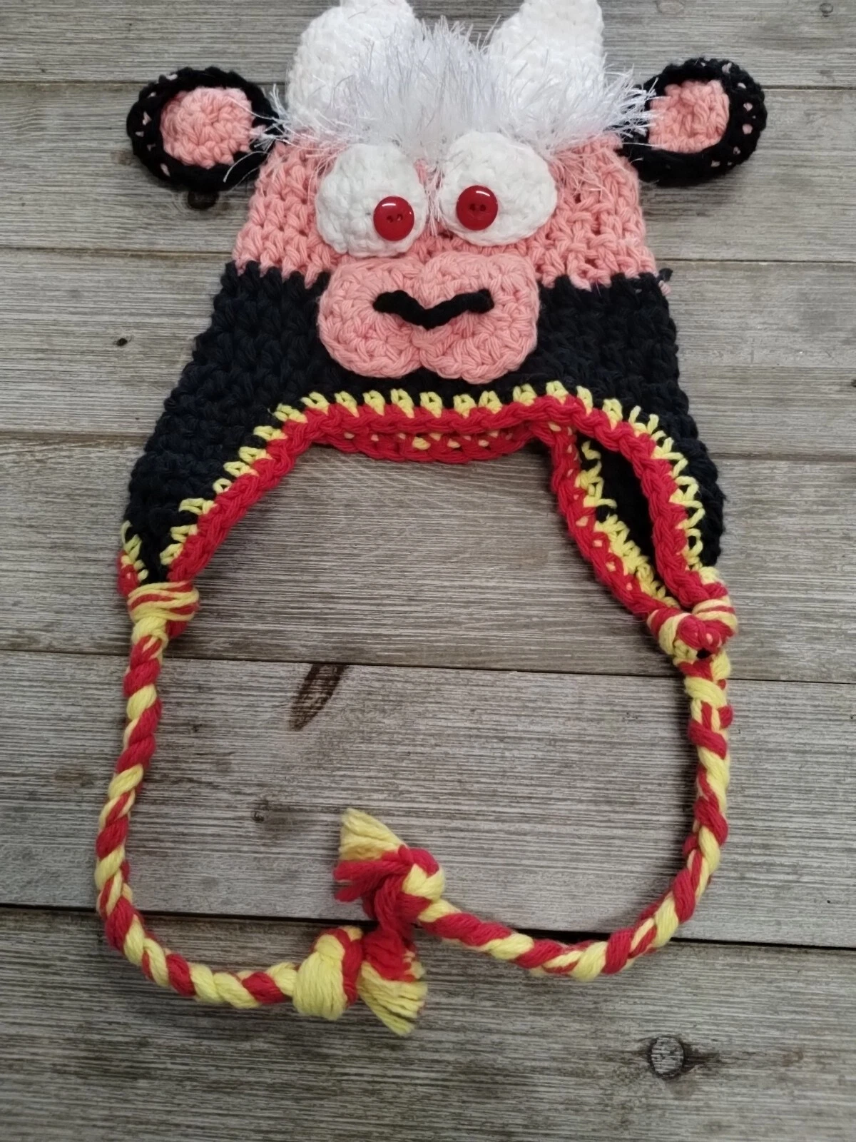 Handmade Mimi Jo Babies Dropp Crochet Goat Hat