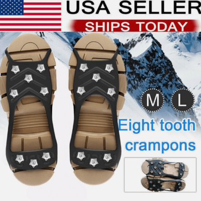 #ad #ad Ice Snow Anti Slip Spikes Grips Grippers Crampons Cleats For Hike Shoes Boot $5.89