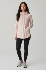 Athleta Women's Light Pink Long Sleeve Hoodie with Thumb Holes, Size Small