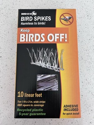 New BIRD-X 10 Linear Feet Plastic BIRD SPIKES Harmless Deterrent~Keep Birds Off!