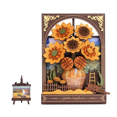 Rowood Golden Sunflower Wall Art 3D Wooden Puzzle for Adult Gift