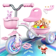 Toddler Tricycle for 1-3 3-5 Year Olds, 2 3 4 5 Year Old Girl Xmas Birthday G...