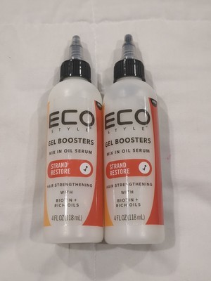Eco Style Strand Restore 2 Pk Gel Boosters Mix in Oil Serum 4oz Strengthen- New