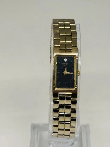 RARE Vintage SEIKO Ladies Watch Rectangle Japan Bracelet NEW BATTERY WORKING