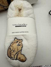 Vera Bradley Cat's Life Soft Fleece Slipper Socks Size M 7/8 NWT Cats