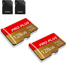 2 Pack TF Card 128GB with Adapter, High Speed Memory Card, UHS-I C10 A1 Memory T
