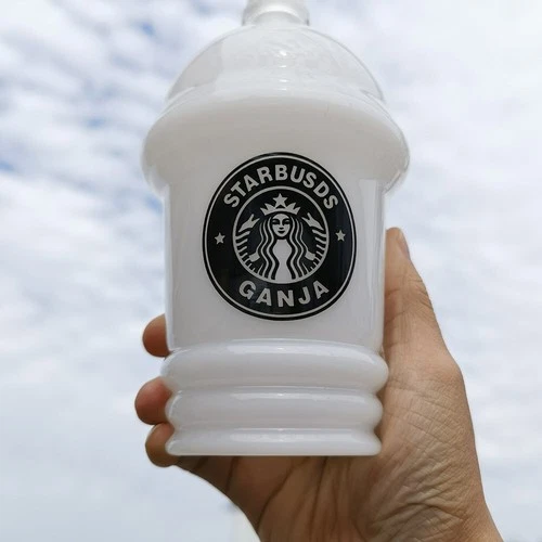 20cm Glass Hookah Water Pipe White Coffee Cup Bong Smoking Pipes Portable Bongs