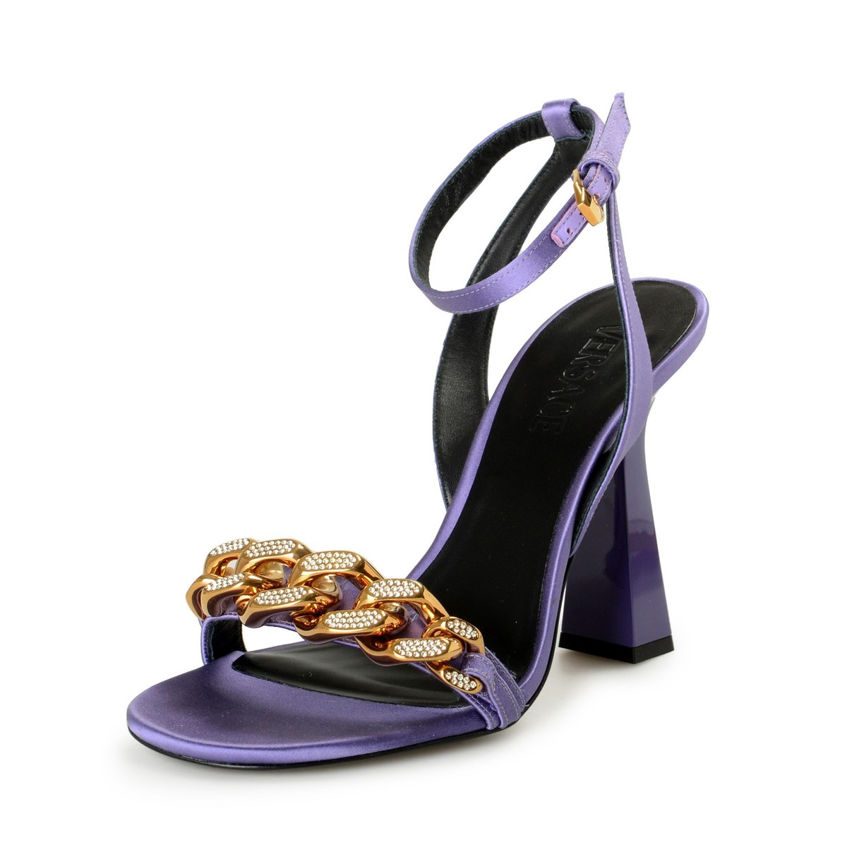 Versace Women's Purple Medusa Ankle Strap High Heel Pumps Shoes