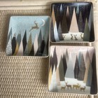 Sara Miller PORTMEIRION Frosted Pines 2 Sets of 3 trinket dishes New- New in Box — photo 2