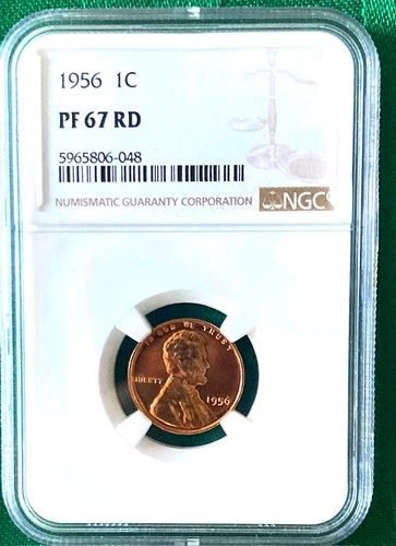 1956 1C Lincoln "Wheat Ears" Cent Penny NGC PF67 RD