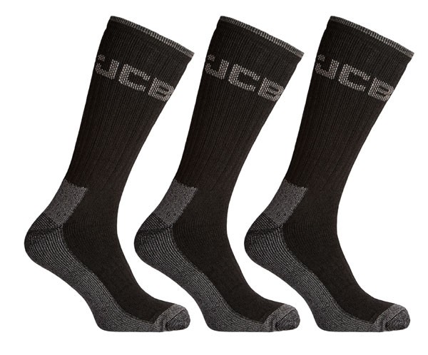Jcb Workwear Heavy Duty Work Socks Black Size 45967