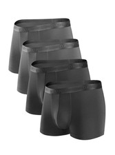 4 Pack David Archy Men's Micro Modal Trunks, 3D Support Pouch