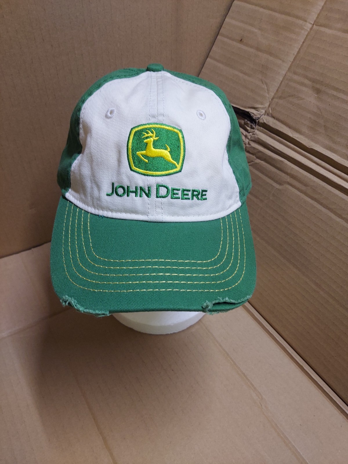 John Deere Distressed Cap Adjustable Strapback Ha… - image 1