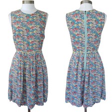 MATILDA JANE Hello Lovely Spring Floral Dress Sleeveless Sz 8 Gray Multi 
