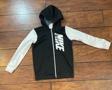 Nike Dri-Fit Boys Size 6/M Track Jacket Black White Gorpcore Athleisure Urban