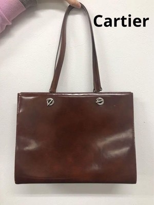 Cartier brown leather tote bag