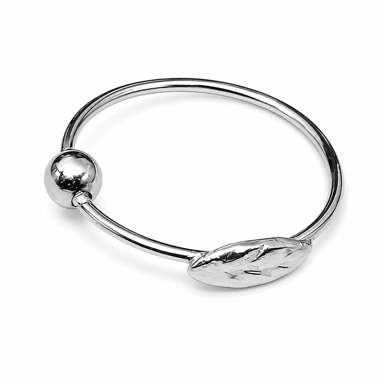 Leaf Nose Ring Tragus Hoop 925 Sterling Silver 8mm Sleeper Body Jewellery