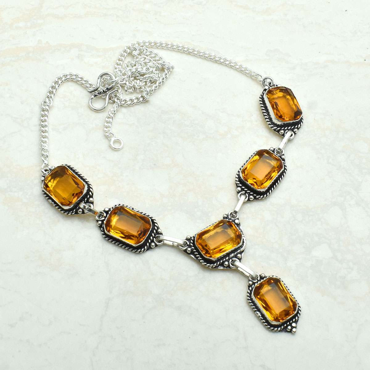 Honey Citrine Handmade Ethnic Necklace Jewelry 32 Grams AN 71697