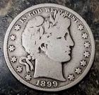 1899 S Barber Half Dollar VG .900 Silver