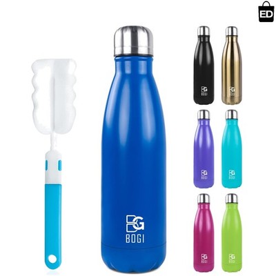 Clever Design 17oz Insulated Bottle - Keeps Drinks Cold for 24 Hours, Hot for 12