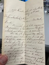 1881 Handwritten Signed Steamer Redfield Collections Letter Reade St New York NY