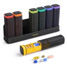 KOVIUU Weekly Pill Organizer 3X a Day, Detachable Box 7 Big, Black