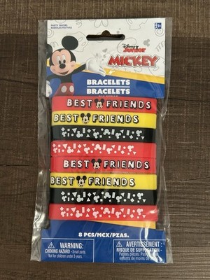 Disney Junior Mickey Mouse Rubber Bracelet 8 Pack Best Friend NEW SEALED PACKAGE