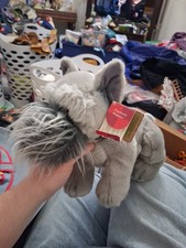 Russ Berrie Schnauzer Terrier Gray Puppy Dog 12  Plush Stuffed Animal Toy