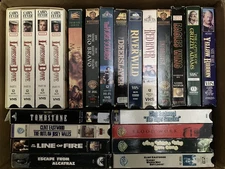 22 Western VHS Movies, John Wayne, Tombstone + & Eastwood Alcatraz Eiger +